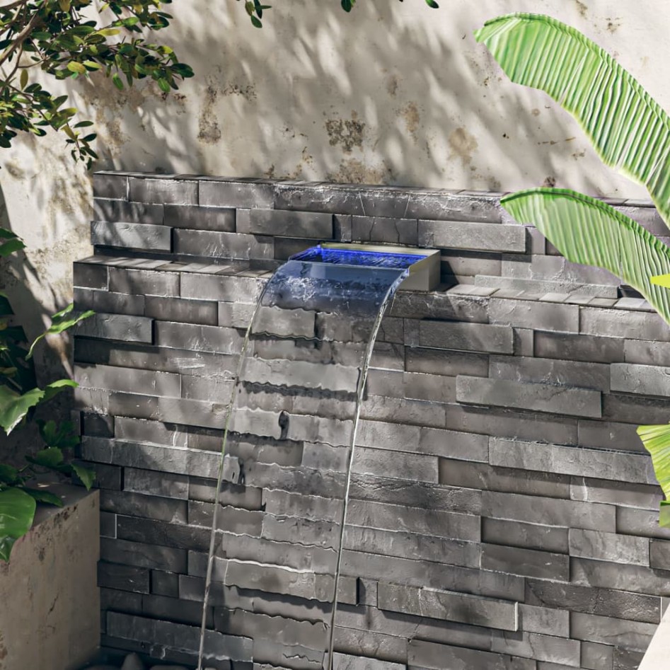 Fuente cascada con LED RGB acero inoxidable 30