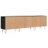 Mueble de TV madera contrachapada negro 150x30x44,5