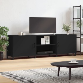 Mueble para TV madera de ingeniería negro 150x30x50