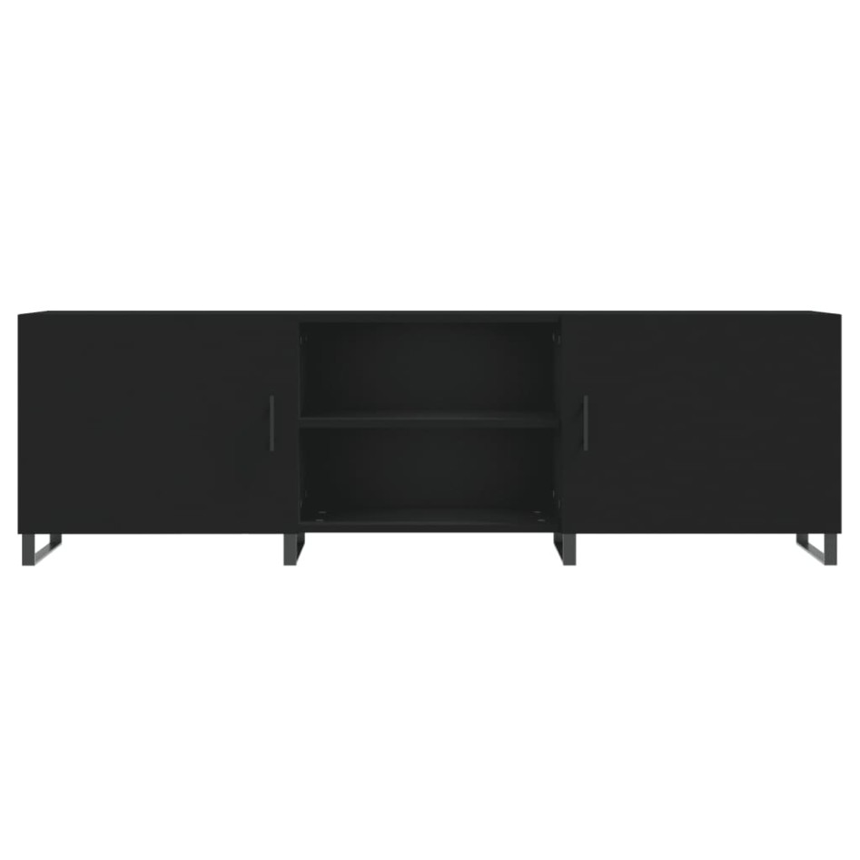 Mueble para TV madera de ingeniería negro 150x30x50