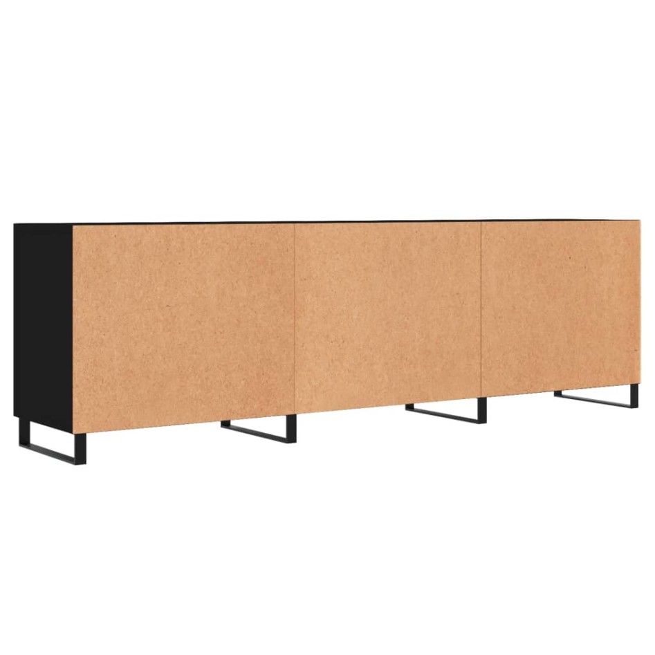 Mueble para TV madera de ingeniería negro 150x30x50