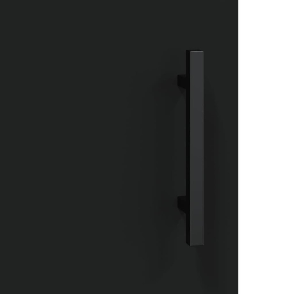 Mueble para TV madera de ingeniería negro 150x30x50