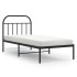 Estructura cama sin colchón con cabecero metal negro 90x200
