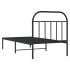 Estructura cama sin colchón con cabecero metal negro 90x200