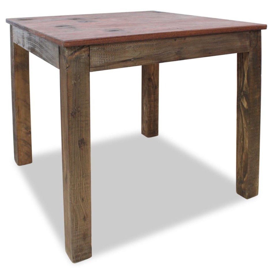 Mesa de comedor de madera reciclada mixta 82x80x76