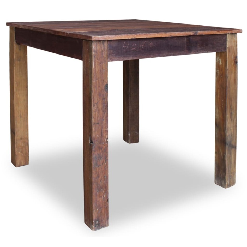Mesa de comedor de madera reciclada mixta 82x80x76