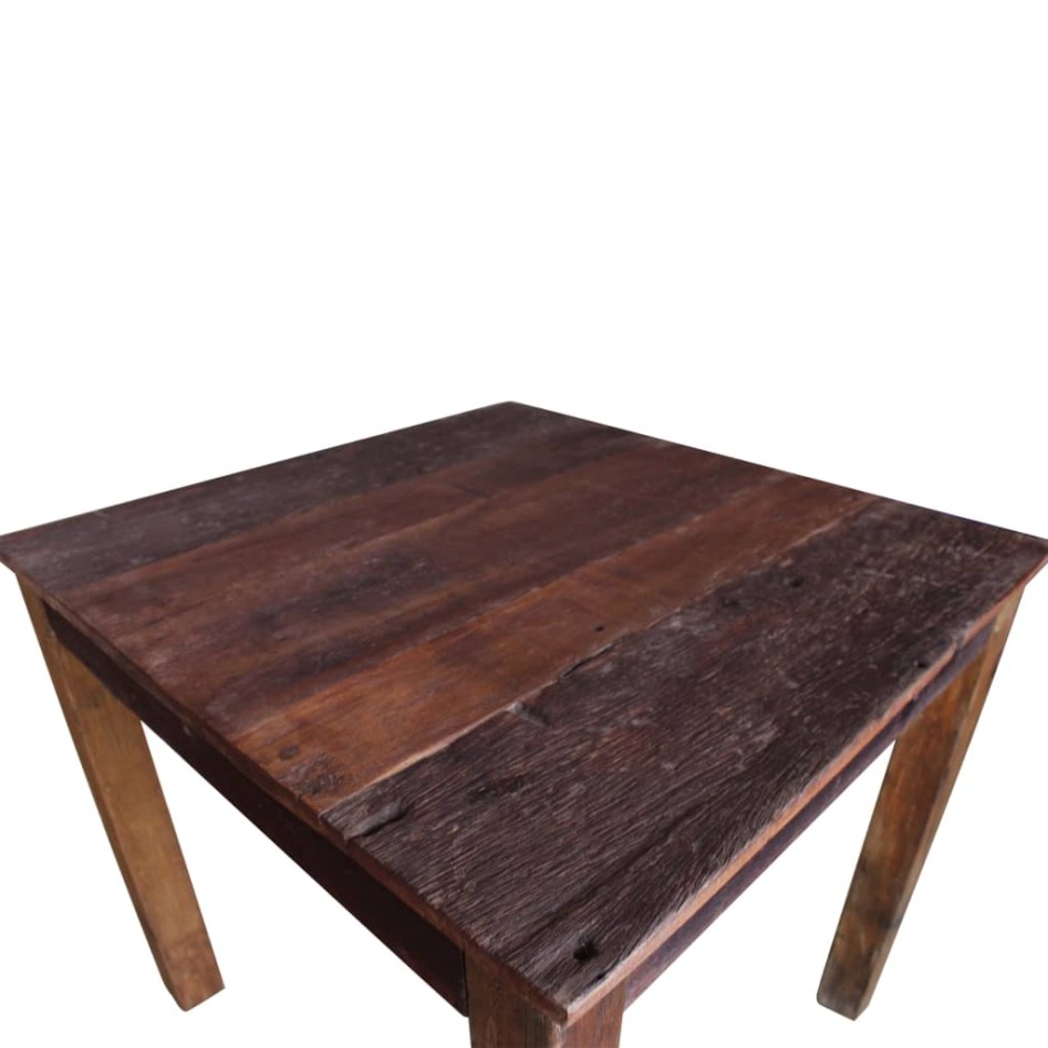 Mesa de comedor de madera reciclada mixta 82x80x76