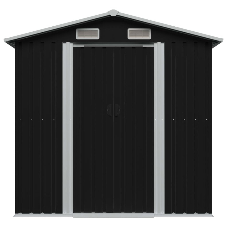 Caseta de jardín de acero gris antracita 204x132x186