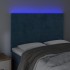 Cabecero con luces LED terciopelo azul oscuro 144x5x118/128