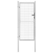 Puerta de jardín acero galvanizado plateado 105x225 cm