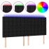 Cabecero con luces LED tela negro 180x5x118/128