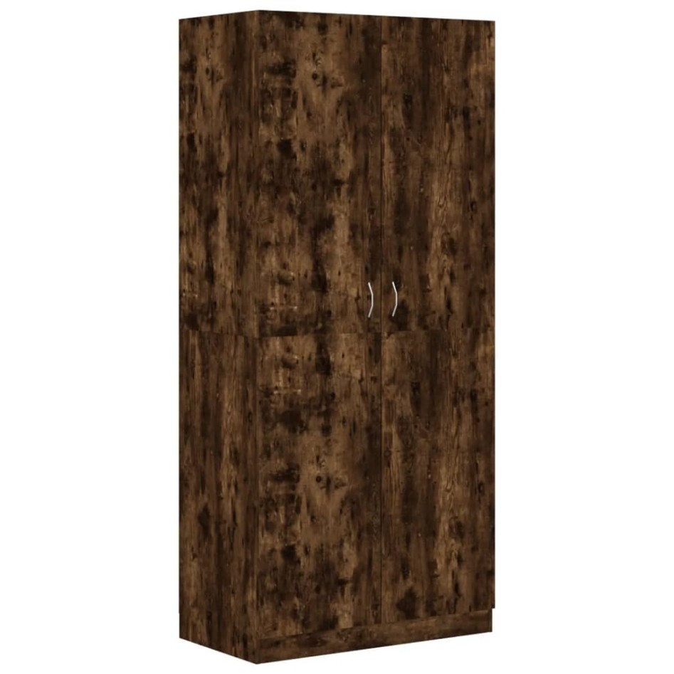 Armario madera contrachapada color roble ahumado 90x52x200