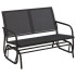 Banco mecedora jardín acero y textilene negro 120,5x76x86,5