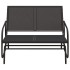 Banco mecedora jardín acero y textilene negro 120,5x76x86,5