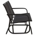 Banco mecedora jardín acero y textilene negro 120,5x76x86,5
