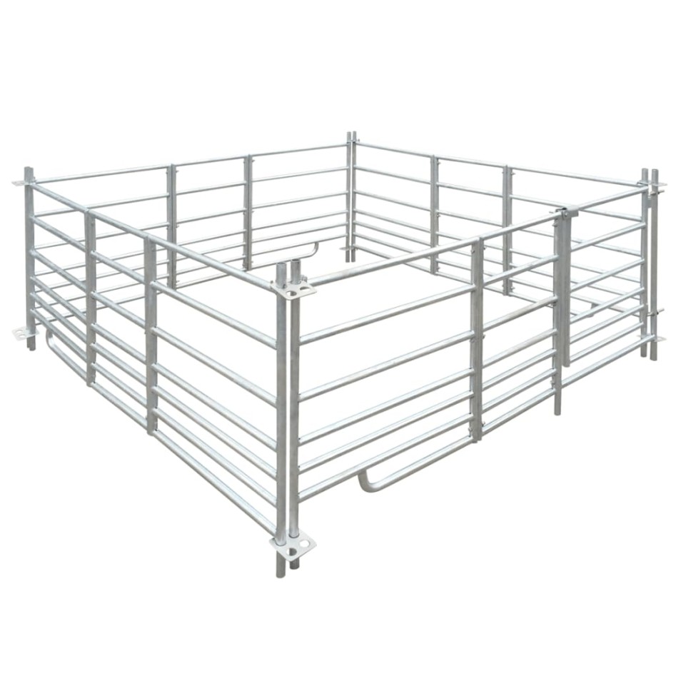 Corral para ovejas de 4 paneles acero galvanizado 183x183x92