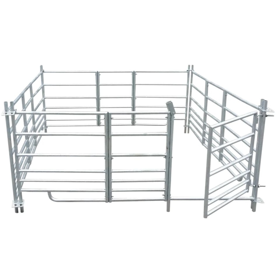 Corral para ovejas de 4 paneles acero galvanizado 183x183x92