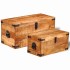 Juego de cofres de almacenamiento 2 uds madera de mango