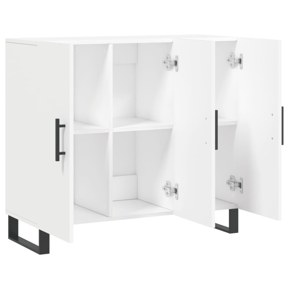 Aparador de madera de ingeniería blanco 90x34x80