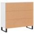 Aparador de madera de ingeniería blanco 90x34x80