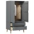 Armario MOLDE madera maciza de pino gris 90x55x175