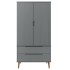 Armario MOLDE madera maciza de pino gris 90x55x175