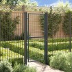 Puerta de malla de jardín de acero galvanizado gris 100x250 cm
