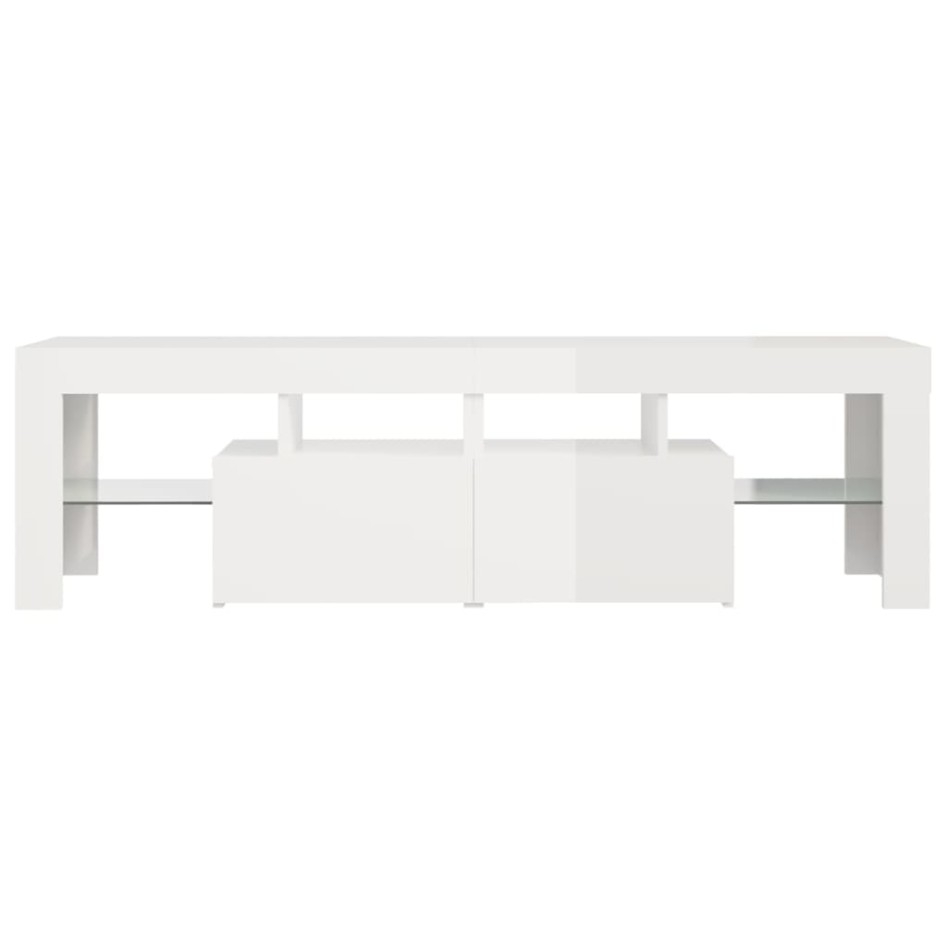 Mueble de TV con luces LED blanco brillante 140x36,5x40