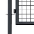 Puerta de malla de jardín de acero galvanizado gris 100x250