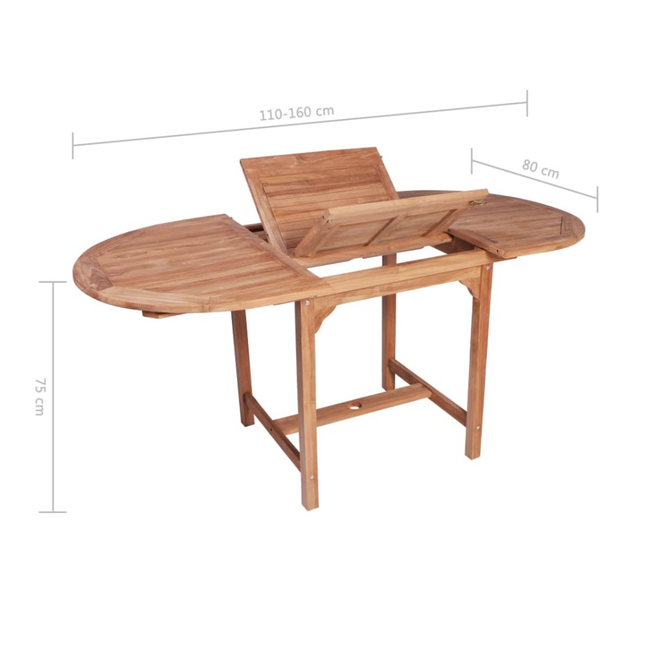 Juego de comedor de jardín clase B 7 piezas madera maciza