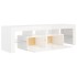 Mueble de TV con luces LED blanco brillante 140x36,5x40