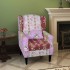 Sillón con diseño de retales de tela