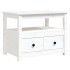 Mesa de centro de madera maciza de pino blanco 71x49x55