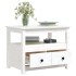 Mesa de centro de madera maciza de pino blanco 71x49x55