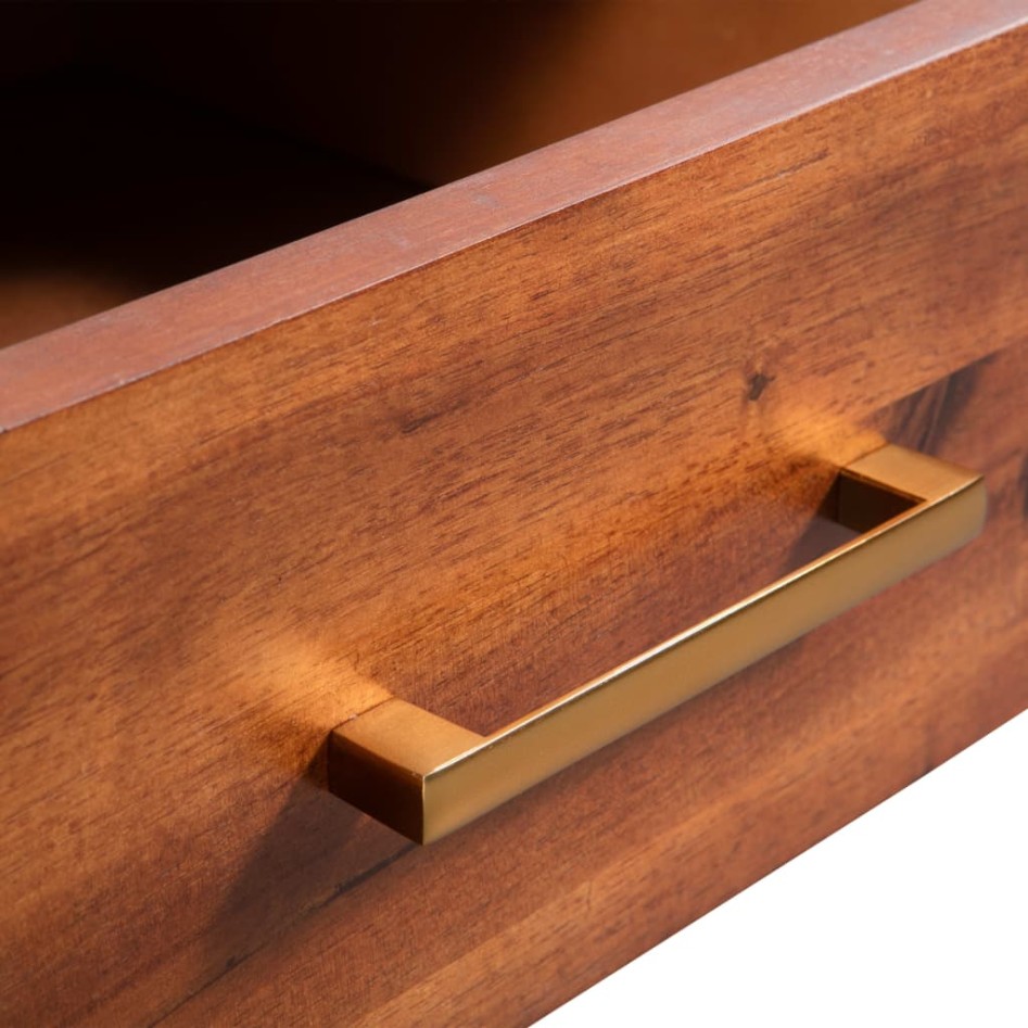 Mesa de centro de madera maciza de acacia 90x50x40