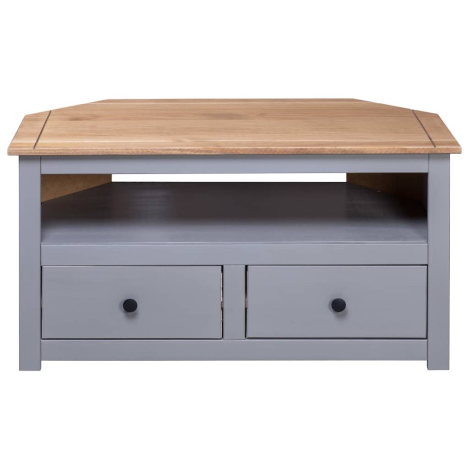 Mueble esquinero TV madera pino estilo Panamá gris 93x49x49