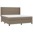 Cama box spring con colchón tela gris taupe 160x200
