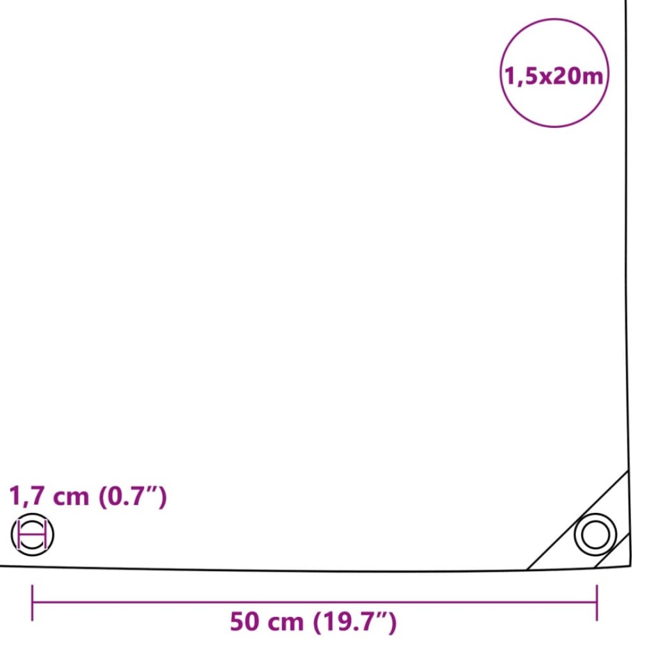 Lona 650 g/m² 1,5x20 m