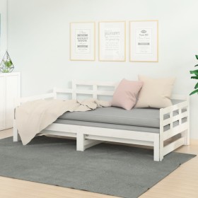 Sofá cama extraíble sin colchón blanco 2x(90x200)