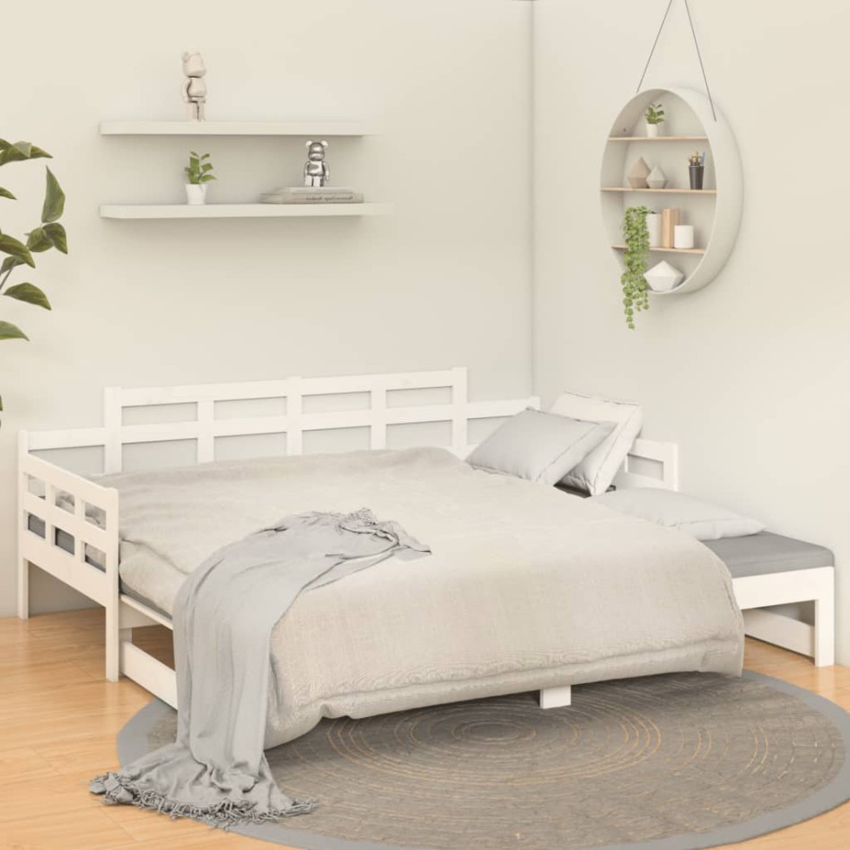 Sofá cama extraíble sin colchón blanco 2x(90x200)