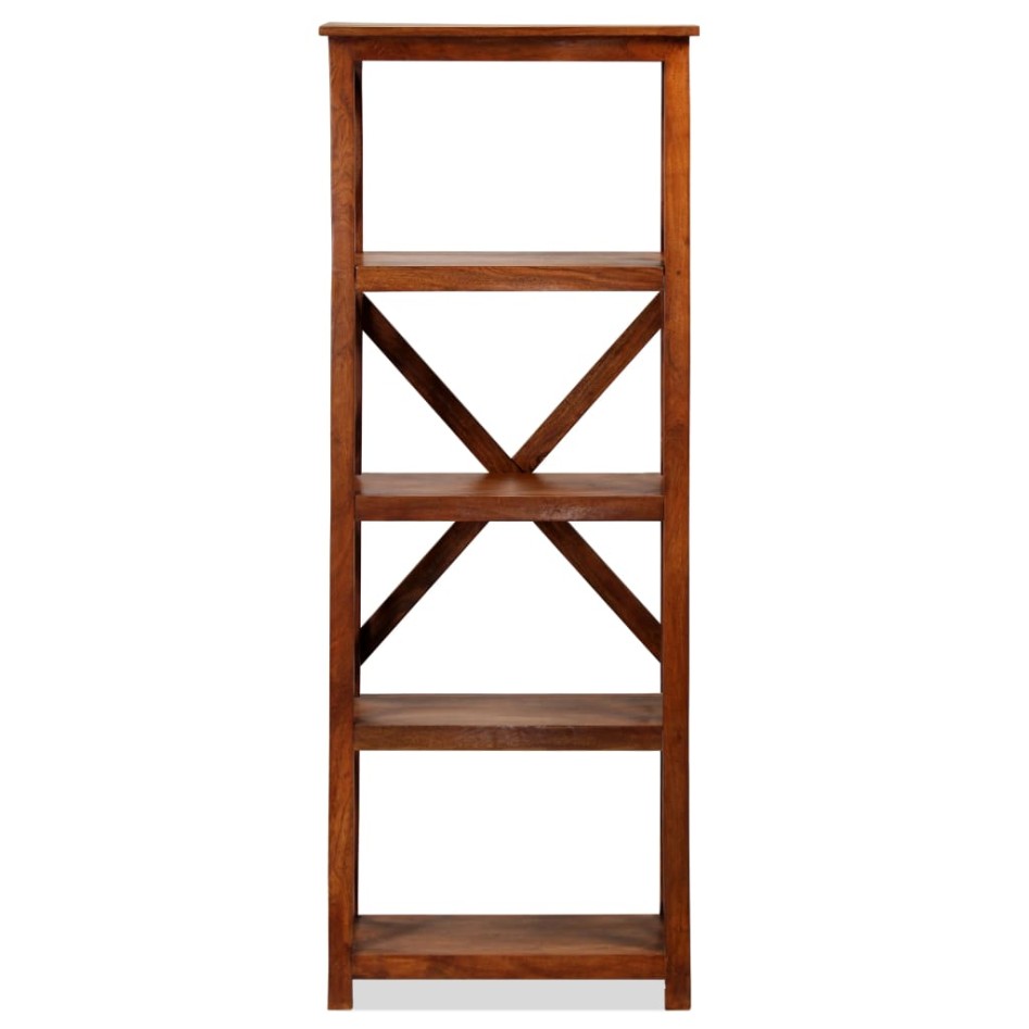 Estantería de madera maciza de acacia acabado miel 60x30x160