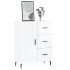 Aparador de madera contrachapada blanco brillante 69,5x34x90