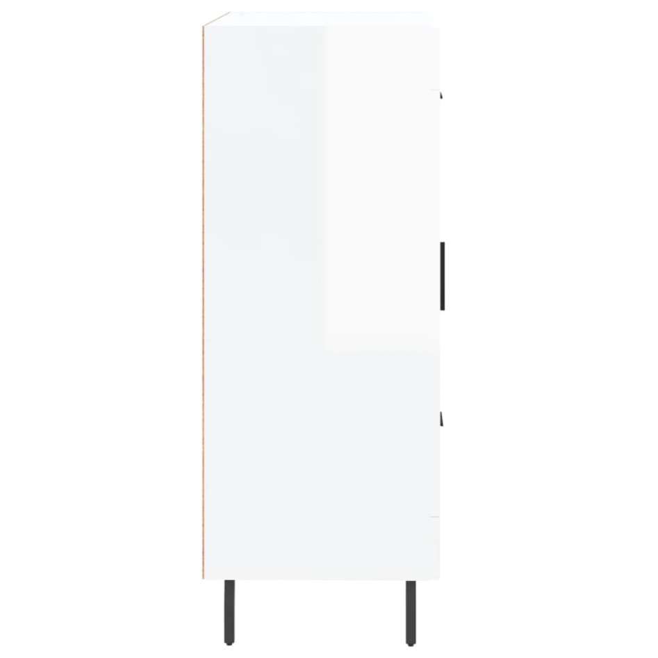 Aparador de madera contrachapada blanco brillante 69,5x34x90