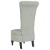 Sillón de respaldo alto con botones terciopelo gris