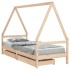 Estructura de cama infantil con cajones madera pino 90x190