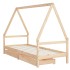 Estructura de cama infantil con cajones madera pino 90x190