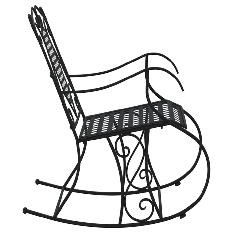 Banco mecedor de acero negro 84