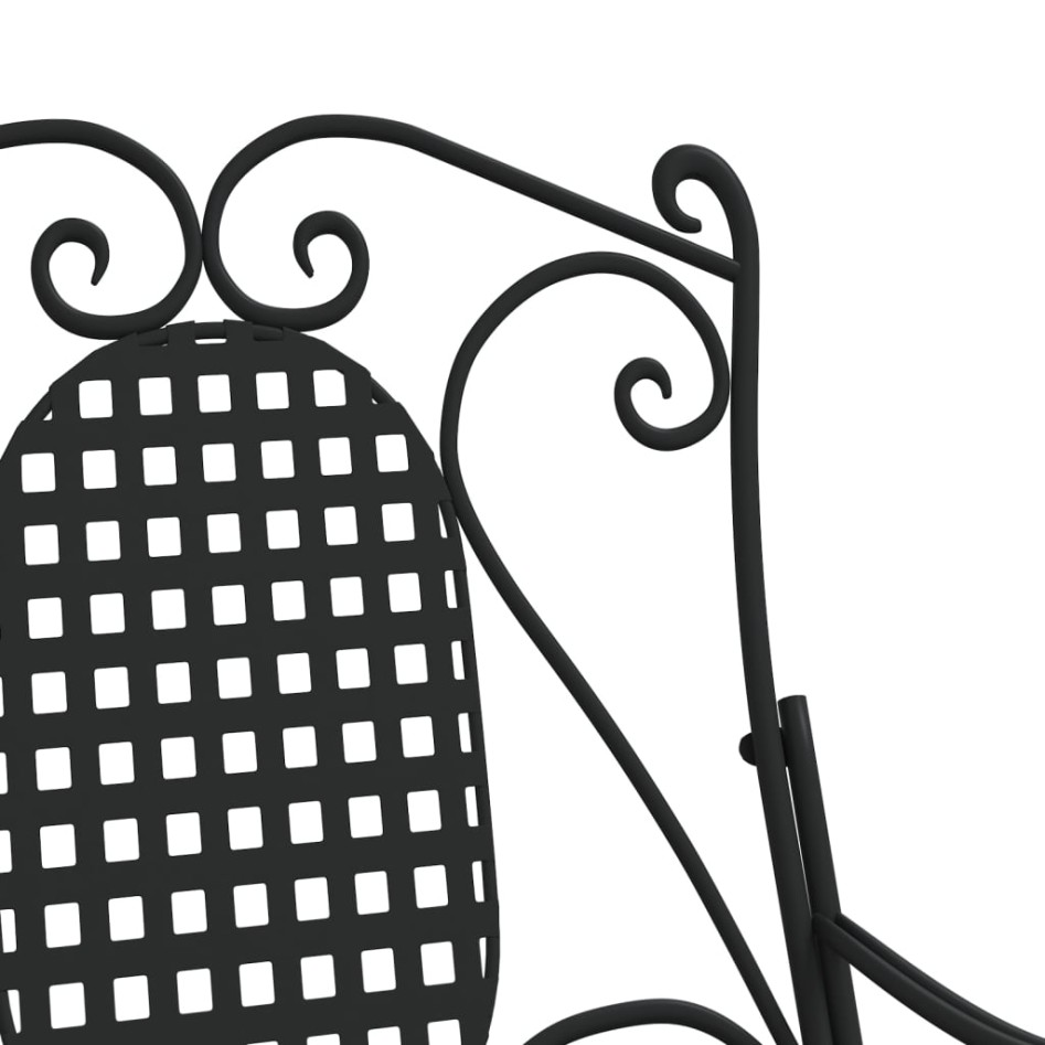 Banco mecedor de acero negro 84