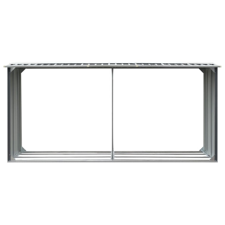 Casetilla para leña acero galvanizado gris 330x92x153