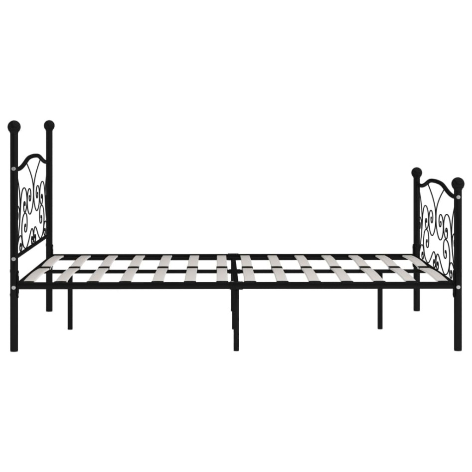 Estructura de cama con somier metal negro 160x200